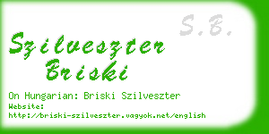 szilveszter briski business card